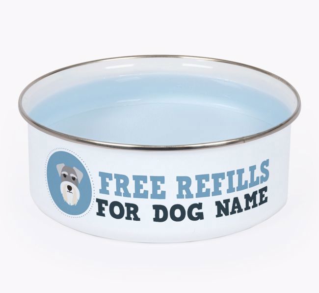 Free Refills: Personalized {breedFullName} Enamel Dog Bowl